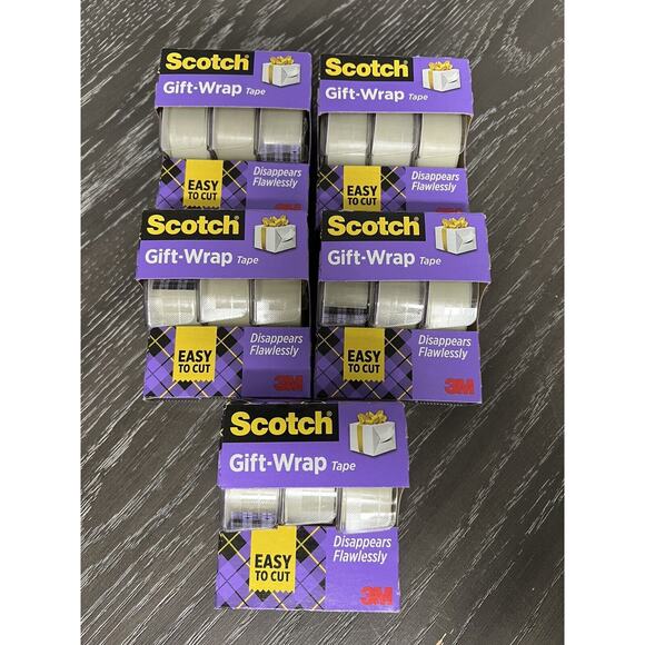 Scotch 3M Gift Wrap Tape Satin Finish 3/4" x 325" ea - 15 Rolls Total - Picture 1 of 4